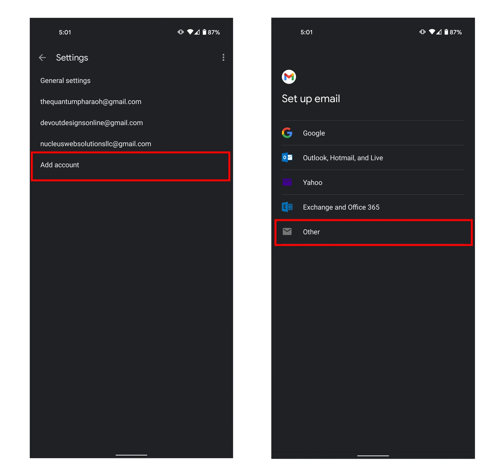 Screenshot: Click “ Other “